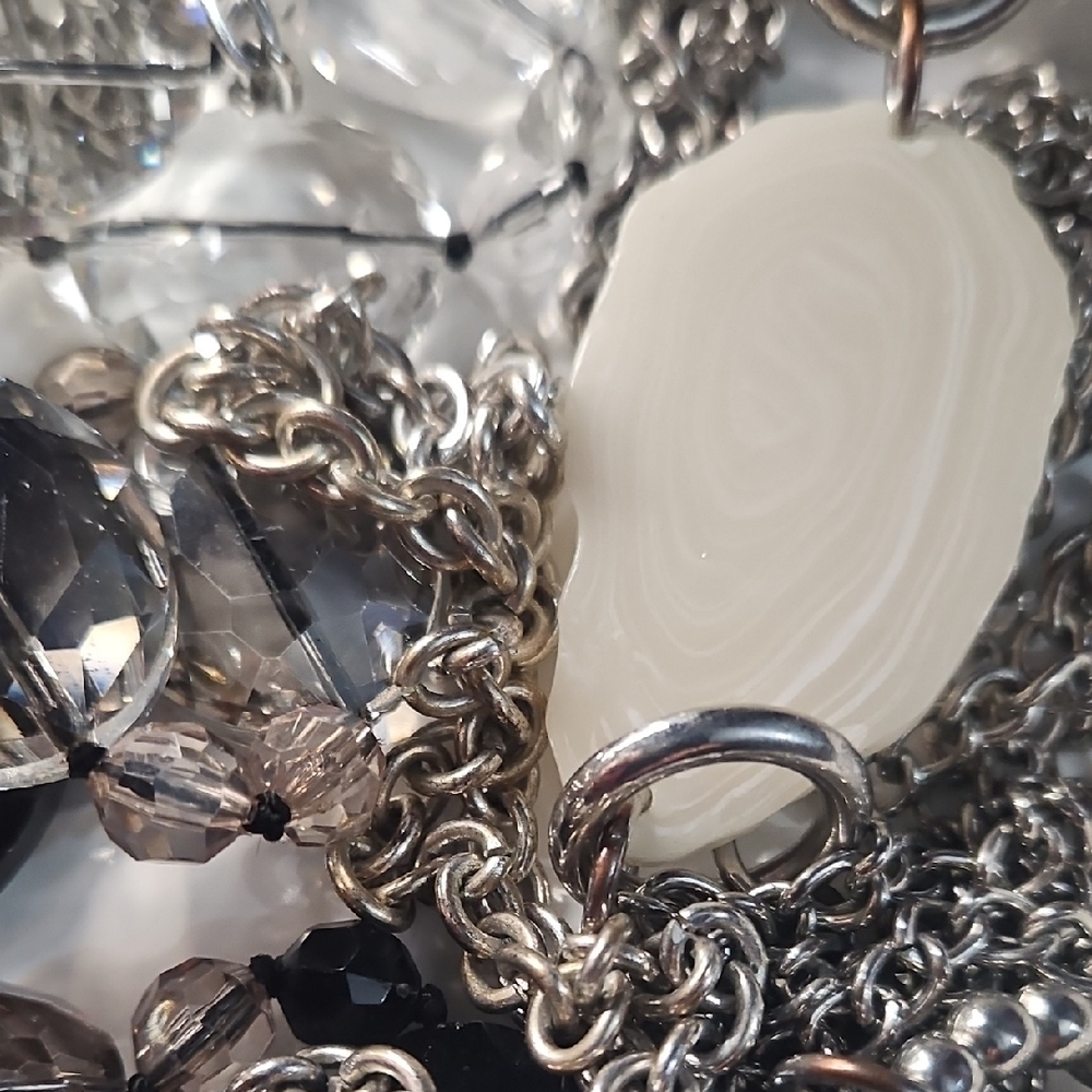 White House Black Market Silver and Crystal Necklace Bundle - Picture 3 of 15